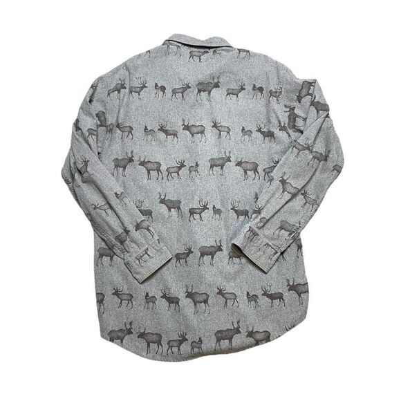 Vintage Woolrich Elk Button Down Shirt Gray Brown Size XL - Picture 2 of 7